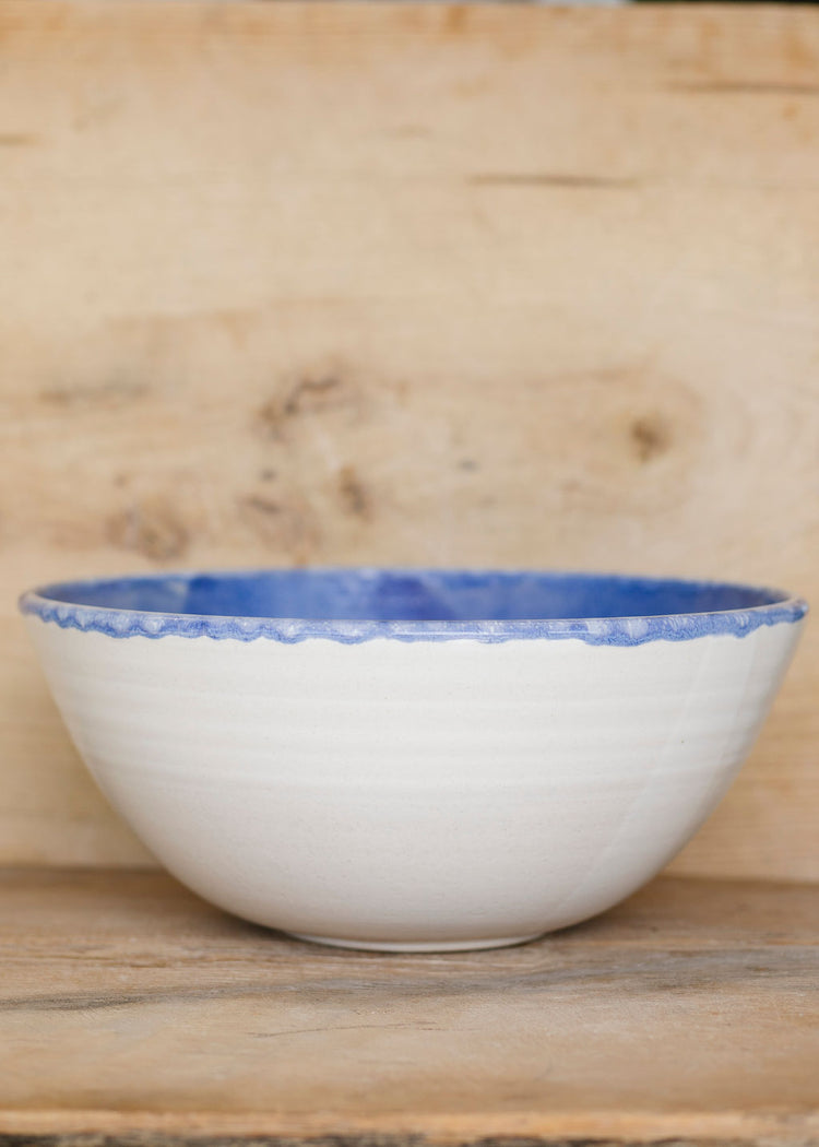 Mixing Bowl, XL White and Blue