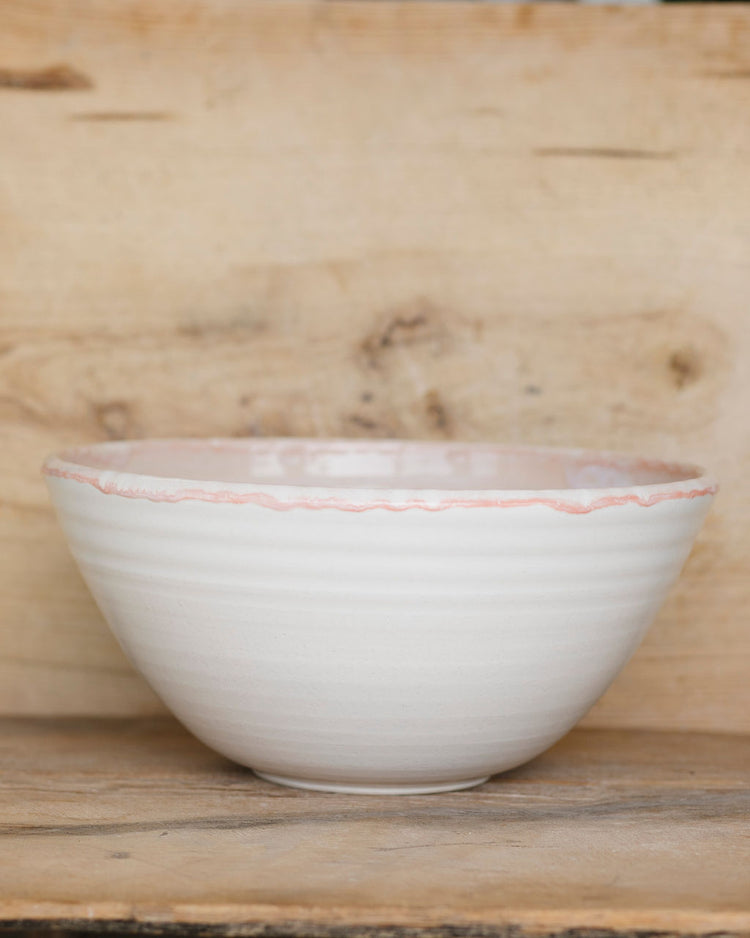 Mixing Bowl, XL White and Pink