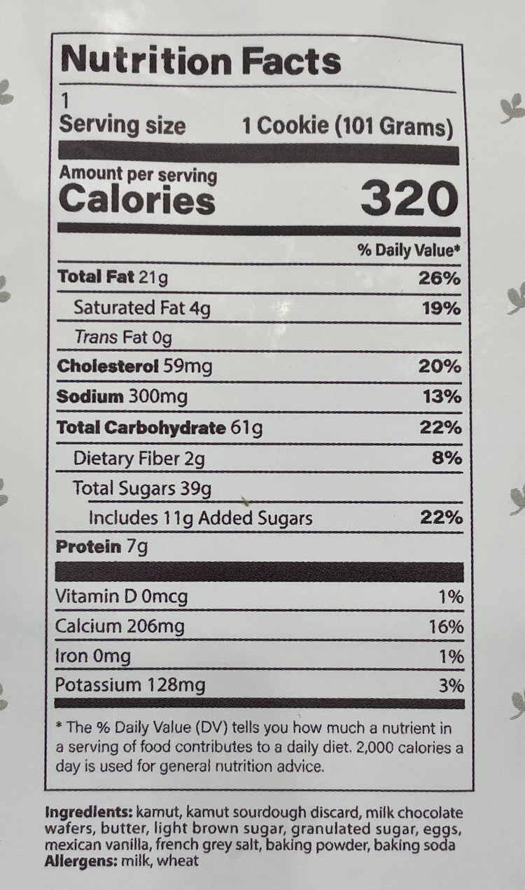 Kamut Cookie, 5-Pack Chocolate Chip Sourdough