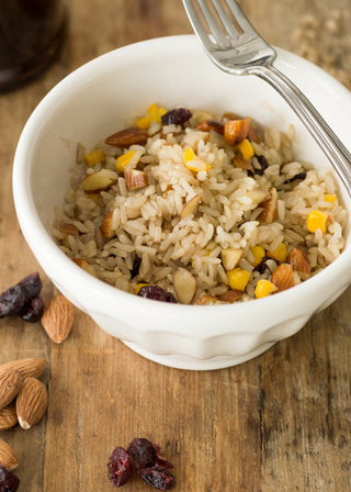 Brown Rice With Almonds, Dried Blueberries and Balsamic Vinaigrette