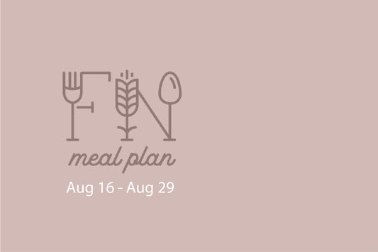 2 Week Meal Plan, Aug 16 - Aug 29