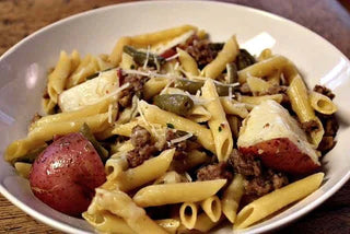 Penne with Sausage, Red Potatoes, and Green Beans