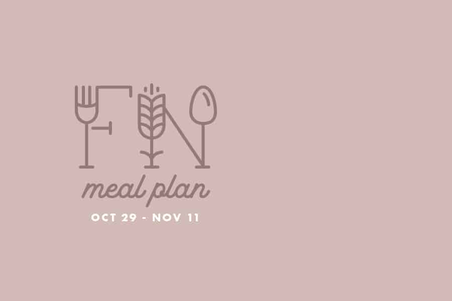 2 Week Meal Plan for Oct 29 - Nov 11