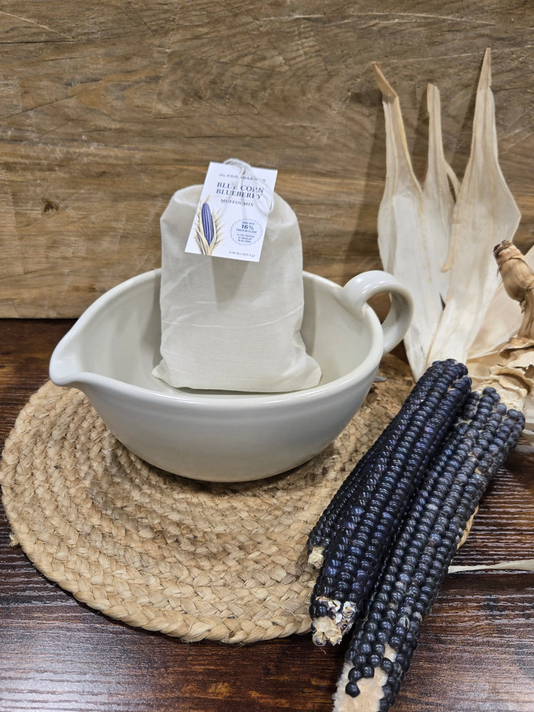 Bundle, Blue Corn Muffin Mix & Rustic White Batter Bowl