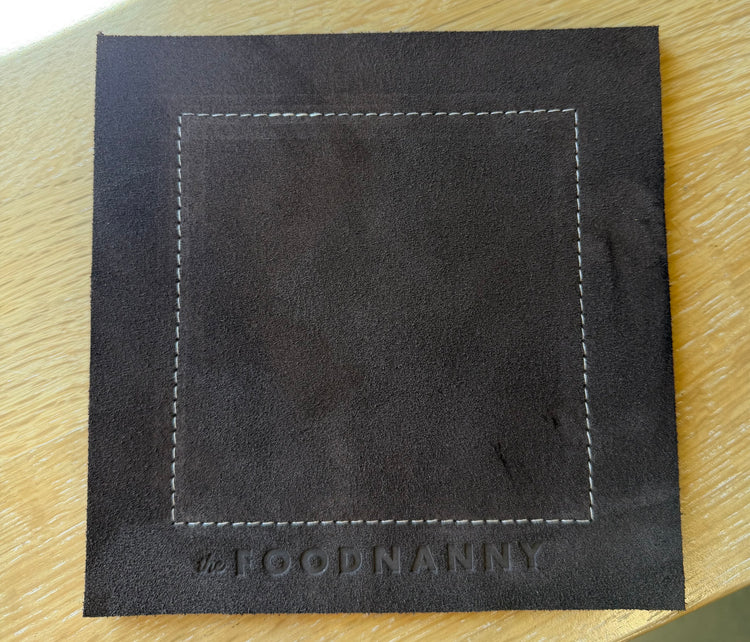 Hot pad, Italian Leather Chocolate, Stamped