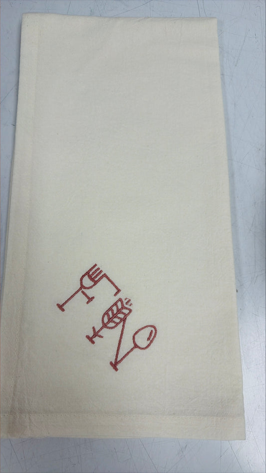 FN Dish Towel, Cream w/Rose