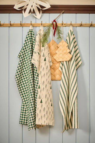 Tea Towel, Green Check