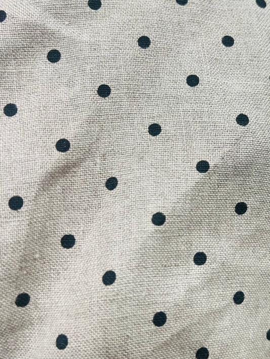 Towel, Linen Thick Black Dots