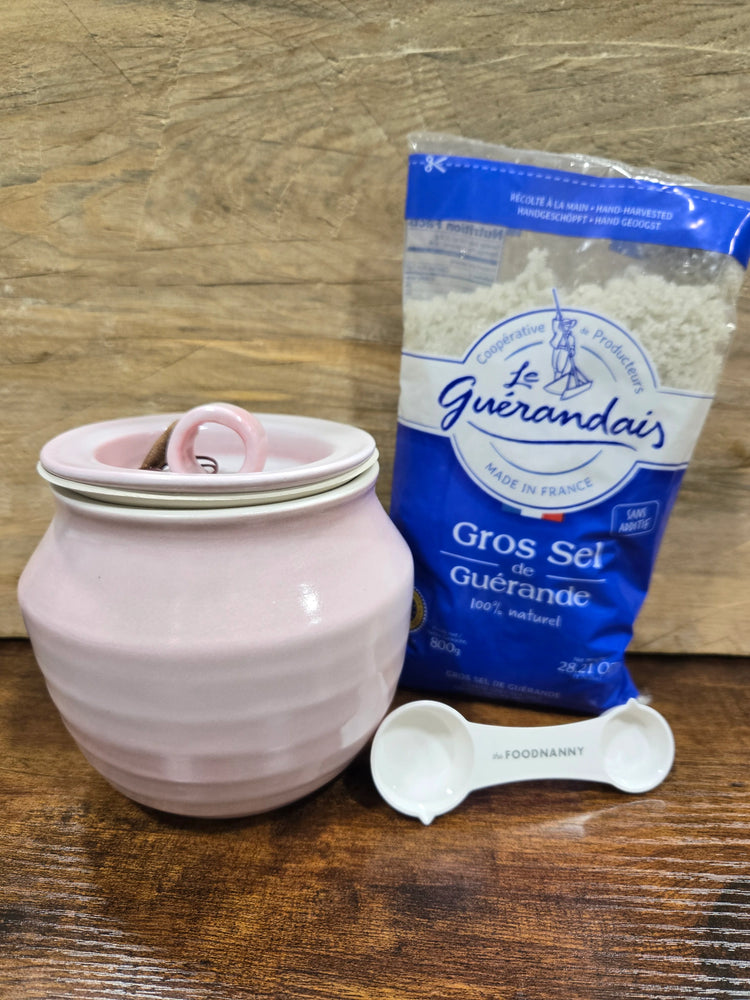 Bundle, Pink Salt Jar with Gros Refill & Measuring Spoon