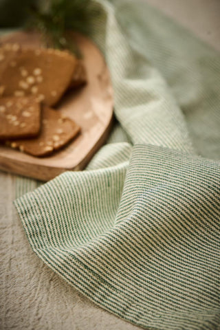 Tea towel, Thin Green Stripe