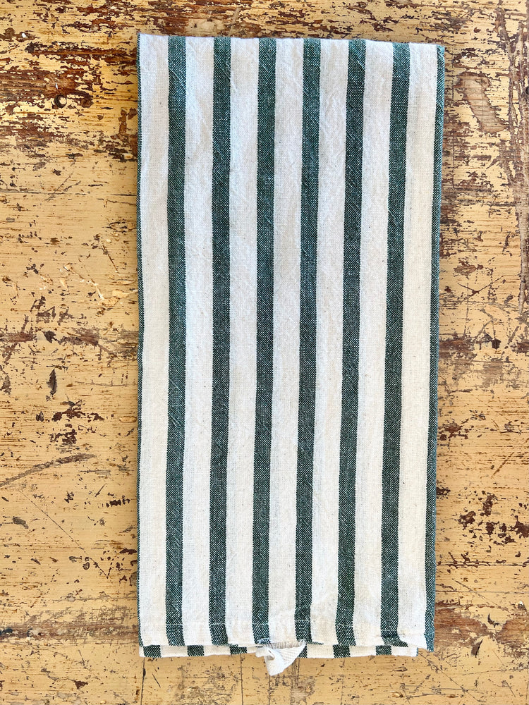 Tea towel, Chunky Green Stripe