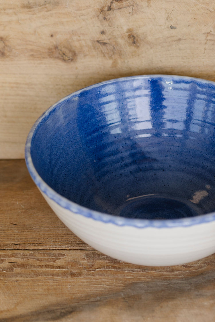 Mixing Bowl, XL White and Blue