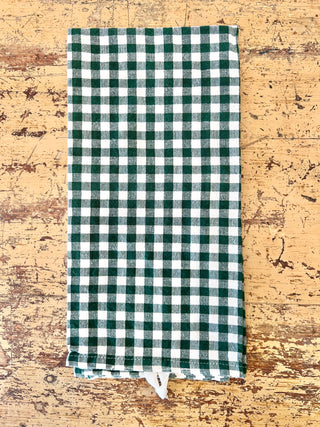 Tea Towel, Green Check