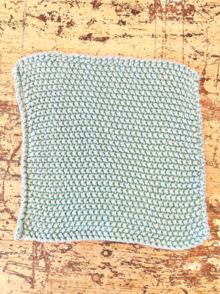 Dish Cloth, Knitted Turquoise