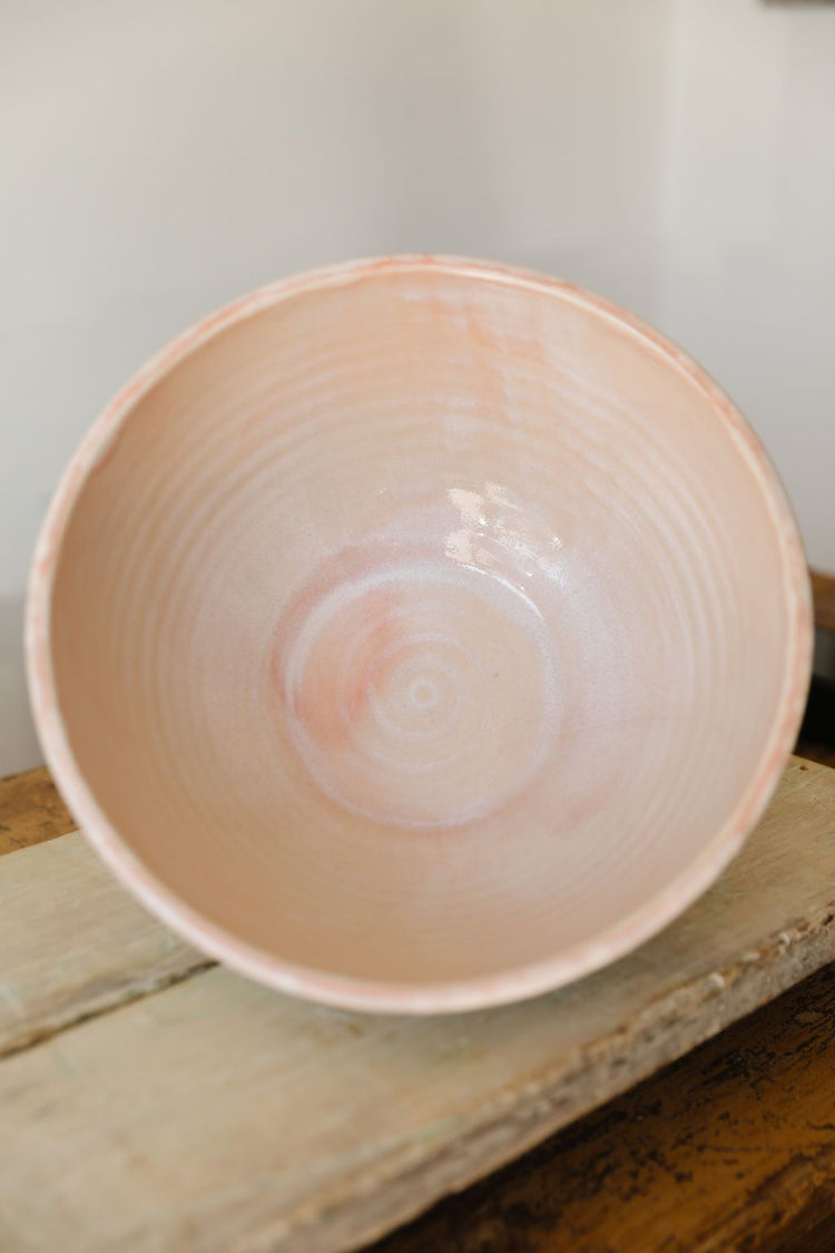 Mixing Bowl, XL White and Pink