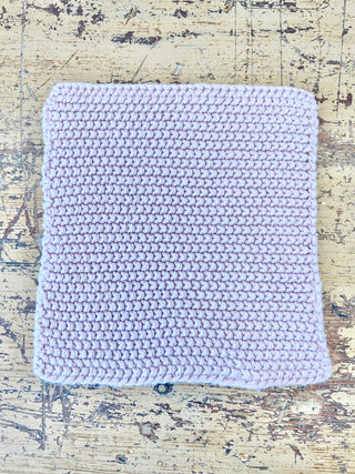 Dish Cloth, Knitted Rose Pink