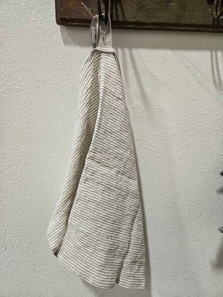 Towel, Linen Thin Tan Stripe