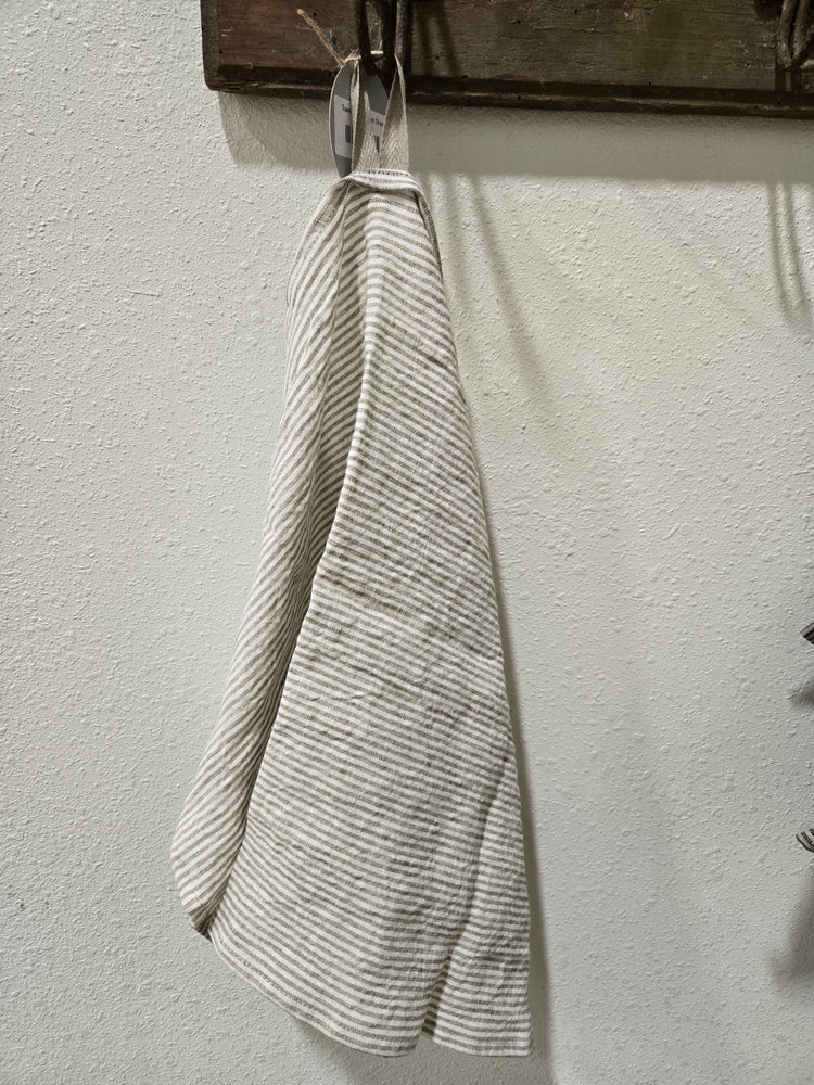 Towel, Linen Thin Tan Stripe