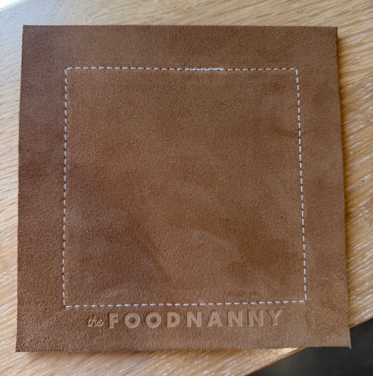 Hot pad, Italian Leather Caramel, Stamped