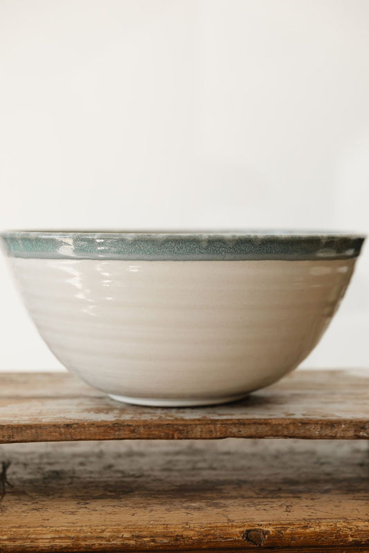 Mixing Bowl, MD White and Sea Green