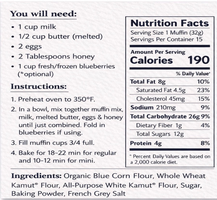 Kamut Muffin Mix, Blue Corn