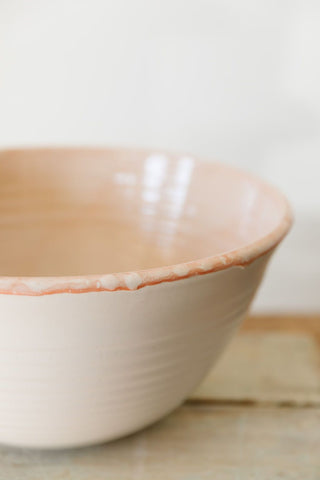 Mixing Bowl, XL White and Pink