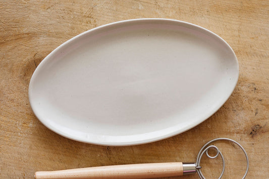 FN Platter, Oval Rustic White