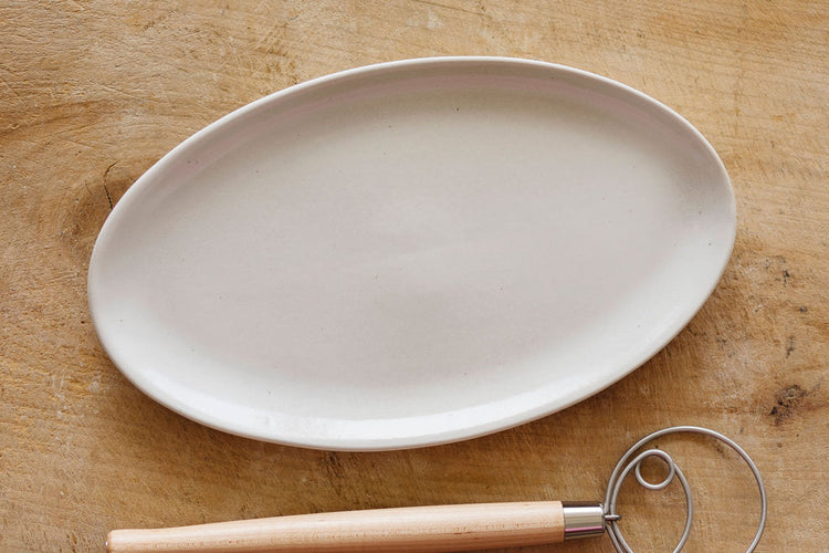 FN Platter, Oval Rustic White