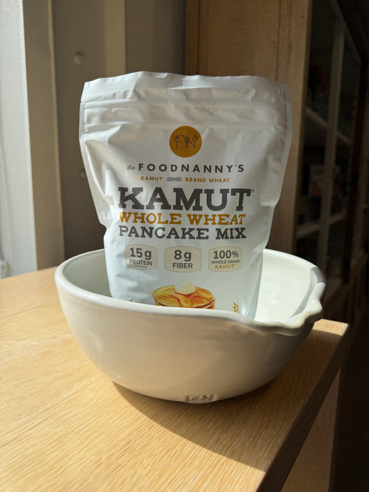 Bundle, Whole Wheat Pancake Mix & Rustic White French Bowl