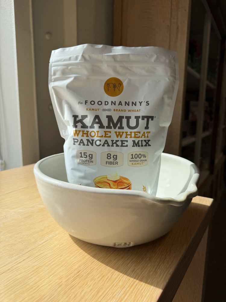 Bundle, Whole Wheat Pancake Mix & Rustic White French Bowl