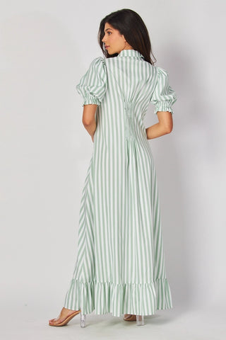 Dress, Green Stripe