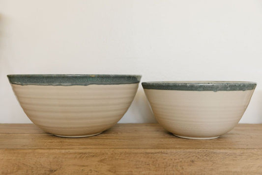 Mixing Bowl, MD White and Sea Green