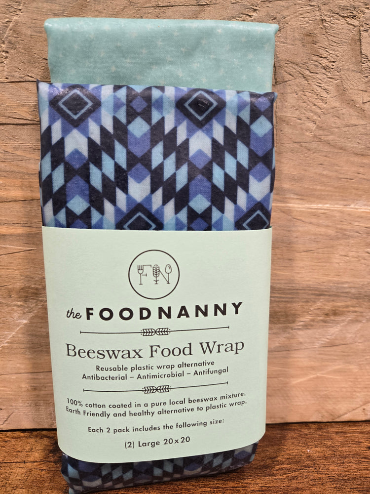 FN Beeswax Food Wrap (2-pack) Turquoise Aztec Set #2